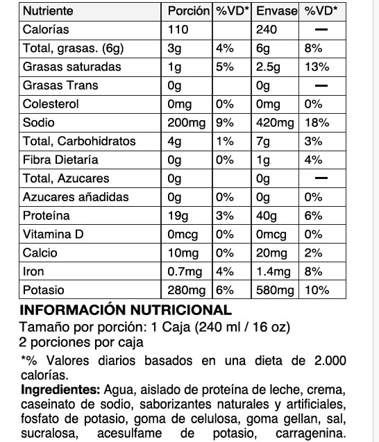 MRE PROTEIN SHAKE (Sixpack x 6 unds)